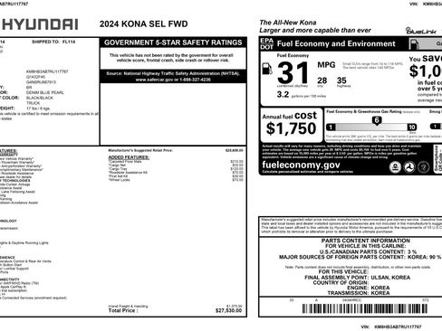 Used 2024 Hyundai Kona SEL FWD image 51