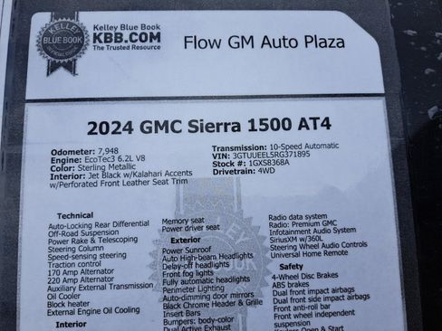 Used 2024 GMC Sierra 1500 AT4 w/ Technology Package AWD/4WD image 35