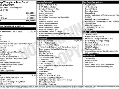 New 2026 Jeep Wrangler Unlimited Sport AWD/4WD image 29