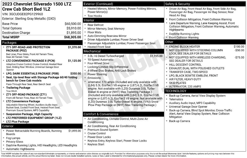 Used 2023 Chevrolet Silverado 1500 LTZ AWD/4WD image 60