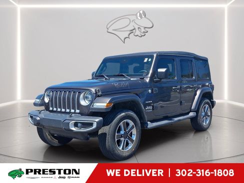 Used 2021 Jeep Wrangler Unlimited Sahara w/ LED Lighting Group AWD/4WD image 1