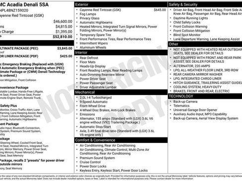Used 2022 GMC Acadia Denali w/ Denali Ultimate Package FWD image 47