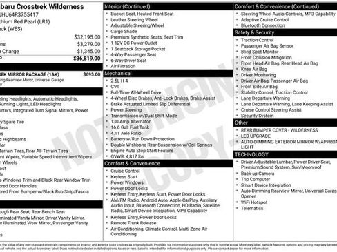 Certified 2024 Subaru Crosstrek 2.5i Wilderness w/ Crosstrek Mirror Package image 35