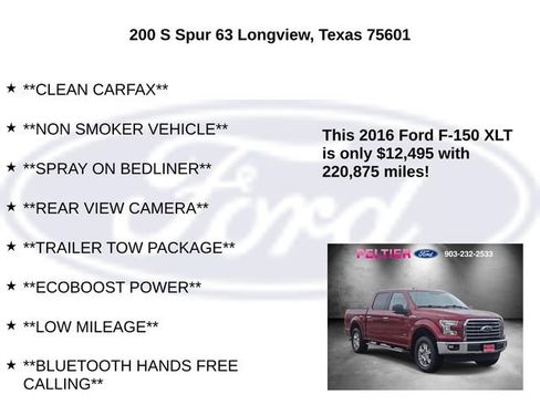 Used 2016 Ford F150 XLT w/ Equipment Group 302A Luxury RWD image 5