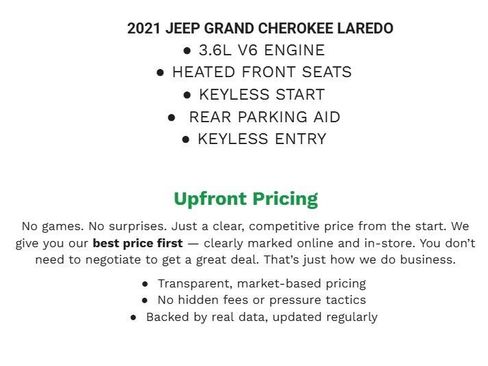 Used 2021 Jeep Grand Cherokee Laredo AWD/4WD image 2