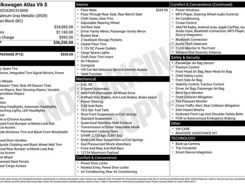 Used 2019 Volkswagen Atlas S w/ Towing Package AWD/4WD image 6