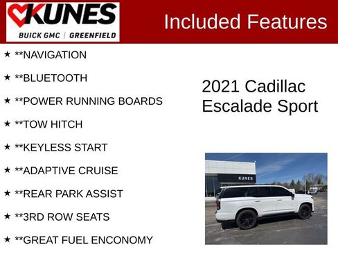 Used 2021 Cadillac Escalade Sport w/ Driver Assist Tech Package image 3