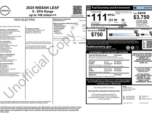 Used 2025 Nissan Leaf S FWD image 2