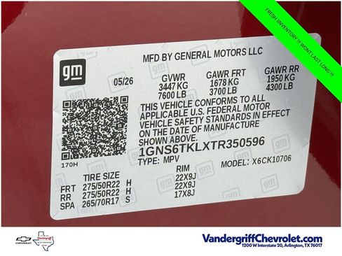 New 2026 Chevrolet Tahoe High Country w/ Sun And Tow Package AWD/4WD image 21