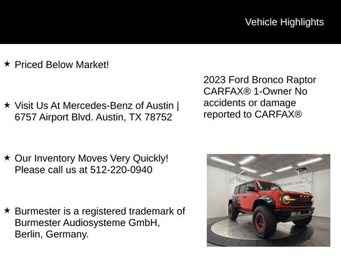 Used 2023 Ford Bronco Raptor image 6