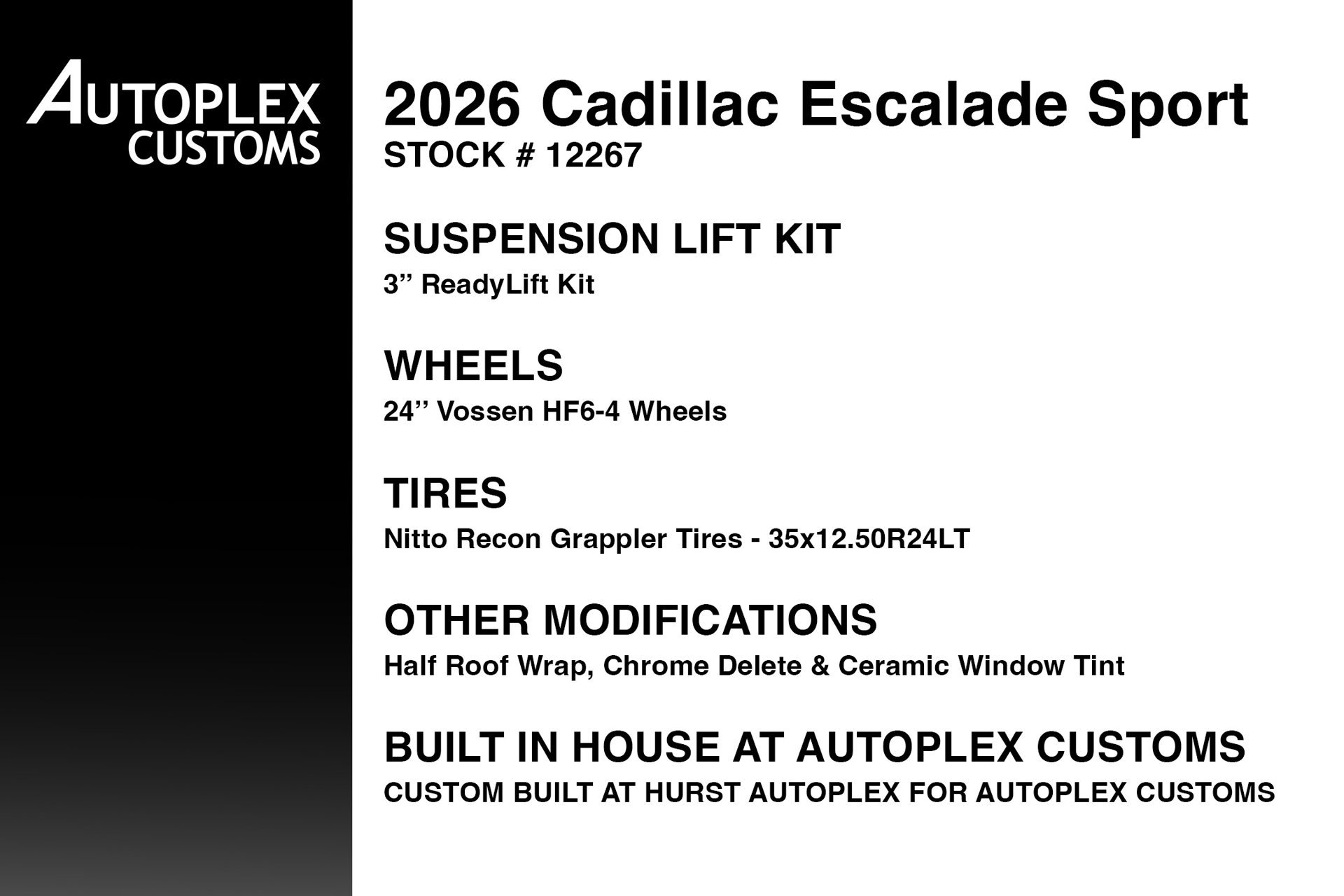 Used 2026 Cadillac Escalade Sport w/ LPO, ONYX Package AWD/4WD image 2