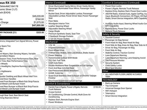 Used 2021 Lexus RX 350 FWD w/ Accessory Package image 63