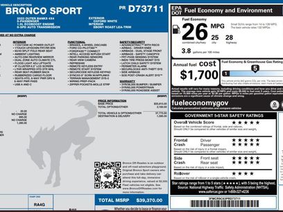 Used 2023 Ford Bronco Sport Outer Banks w/ Tech Package