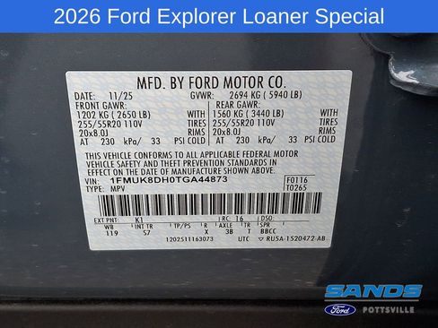 New 2026 Ford Explorer Active w/ Active Comfort Package AWD/4WD image 17
