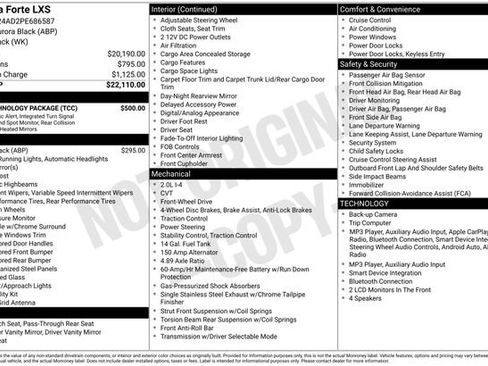 Certified 2023 Kia Forte LXS w/ LXS Technology Package FWD image 3
