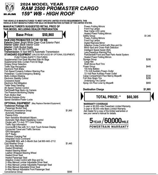 Used 2024 RAM ProMaster 2500 w/ Premium Convenience Group FWD image 2