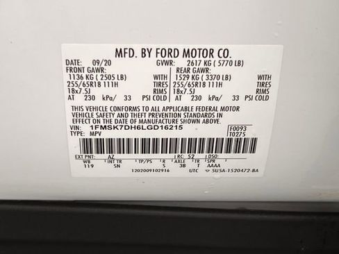 Used 2020 Ford Explorer XLT w/ Equipment Group 202A image 62