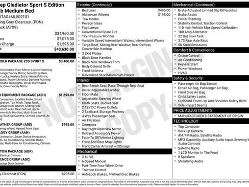 Used 2021 Jeep Gladiator Sport AWD/4WD image 1