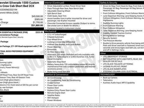 Used 2022 Chevrolet Silverado 1500 Custom Trail Boss w/ LPO, Dark Essentials Package image 32