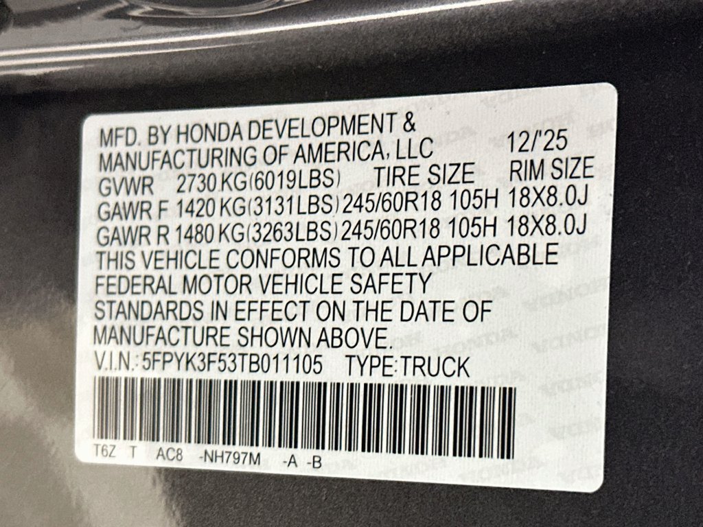 Certified 2026 Honda Ridgeline RTL image 27