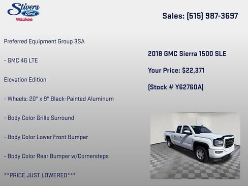 Used 2018 GMC Sierra 1500 SLE w/ Elevation Edition AWD/4WD image 28
