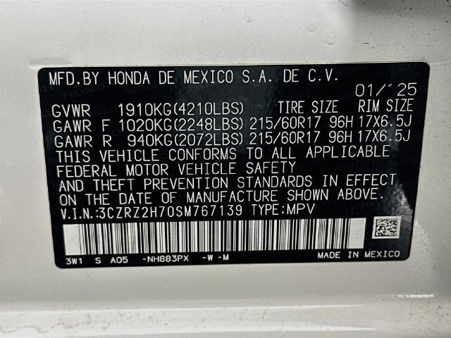 Certified 2025 Honda HR-V EX-L image 34