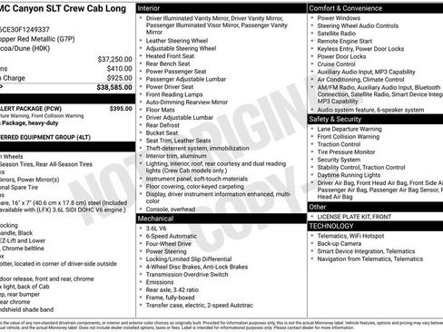 Used 2015 GMC Canyon SLT w/ Driver Alert Package image 2