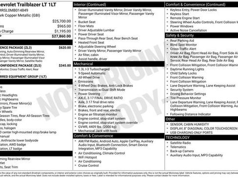 Used 2021 Chevrolet TrailBlazer LT w/ Convenience Package AWD/4WD image 9