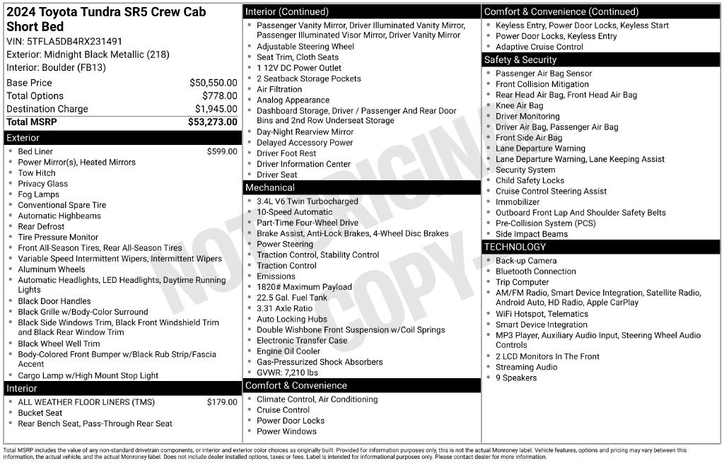 Used 2024 Toyota Tundra SR5 AWD/4WD image 33