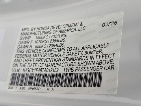New 2026 Honda Accord SE image 38