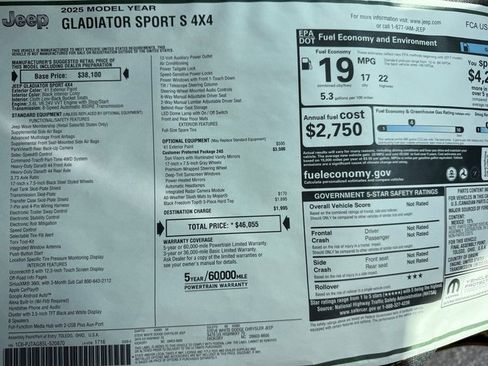 New 2025 Jeep Gladiator Sport image 30