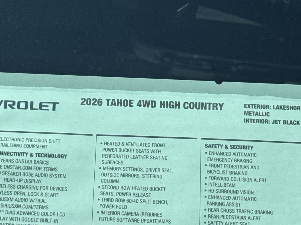 New 2026 Chevrolet Tahoe High Country AWD/4WD image 28