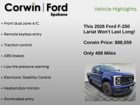 New 2026 Ford F250 Lariat w/ Black Appearance Package AWD/4WD image 6