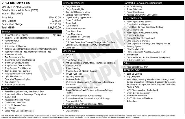 Used 2024 Kia Forte LXS FWD image 18