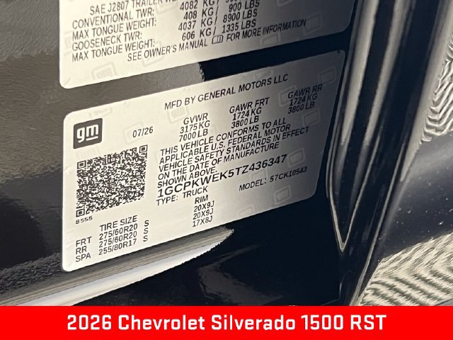 New 2026 Chevrolet Silverado 1500 RST w/ RST Select Package AWD/4WD image 26