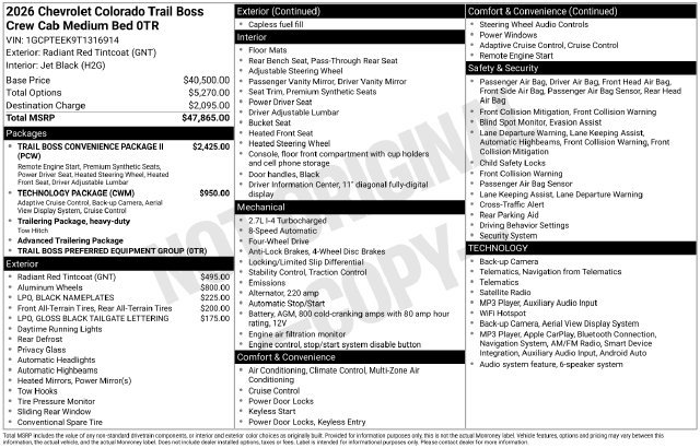 New 2026 Chevrolet Colorado Trail Boss AWD/4WD image 5
