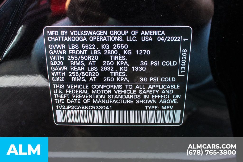 Used 2022 Volkswagen Atlas SE w/ Panoramic Sunroof Package FWD image 39