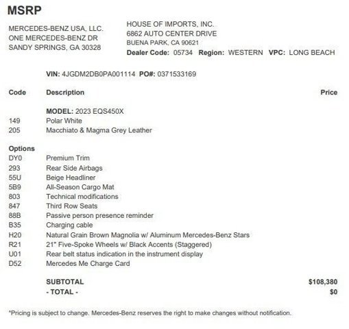 Certified 2023 Mercedes-Benz EQS 450+ SUV image 4