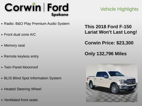 Used 2018 Ford F150 Lariat w/ Equipment Group 502A Luxury image 6