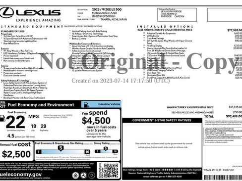 Used 2023 Lexus LS 500 w/ Interior Upgrade Package RWD image 3