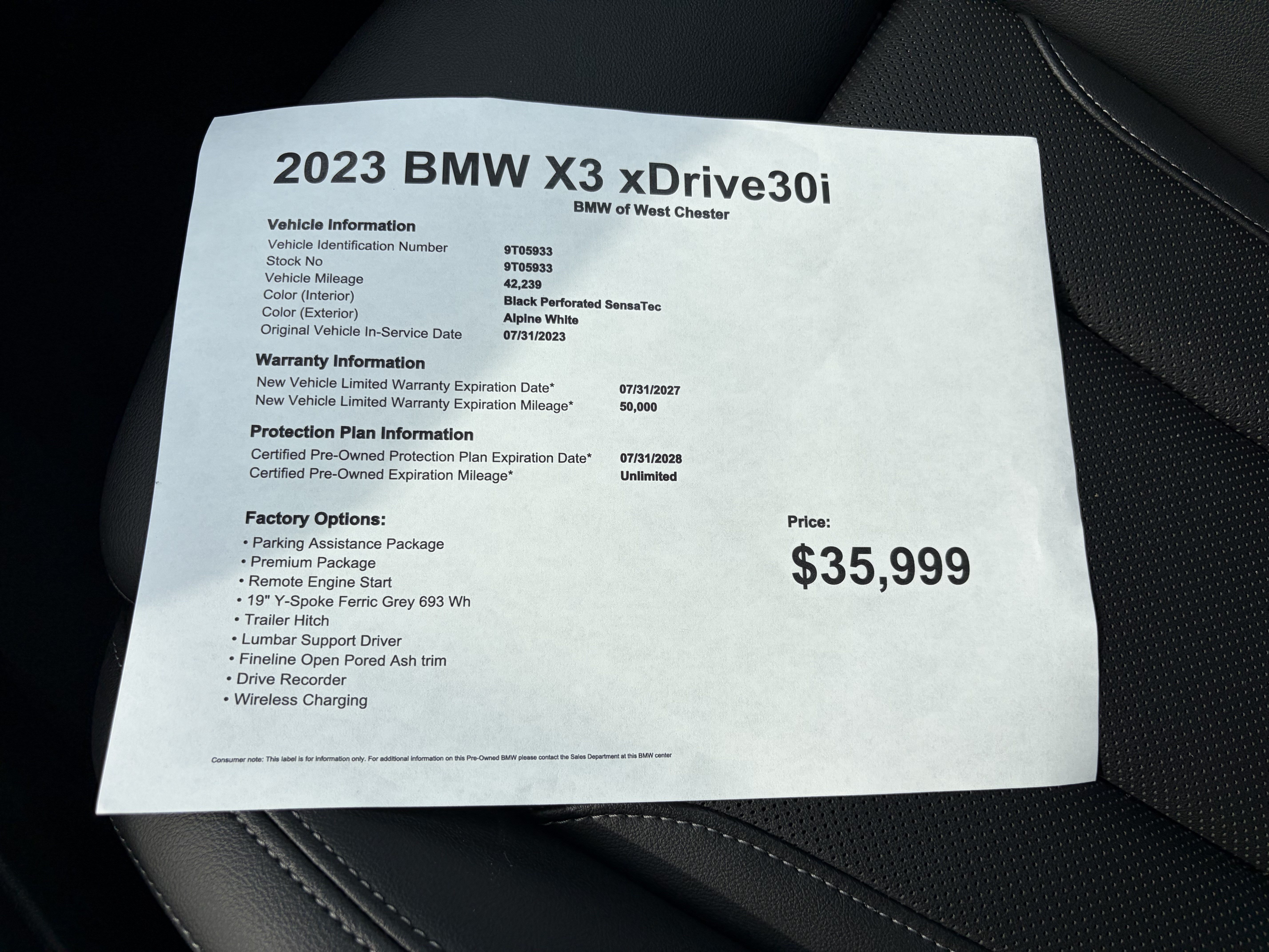 Certified 2023 BMW X3 xDrive30i w/ Premium Package AWD/4WD image 4