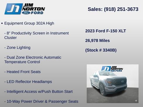 Used 2023 Ford F150 XLT w/ Equipment Group 302A High AWD/4WD image 14