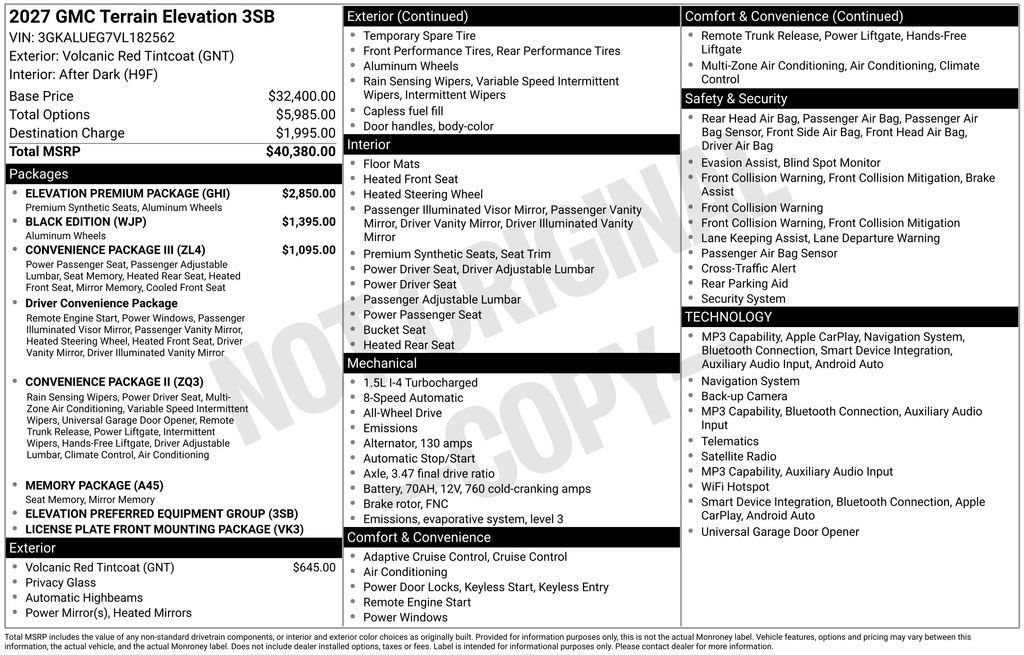 New 2027 GMC Terrain Elevation w/ Elevation Premium Package AWD/4WD image 2