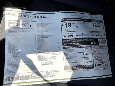 New 2025 Jeep Gladiator Rubicon w/ Safety Group image 13