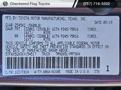 Used 2019 Toyota Tacoma SR w/ SR Convenience Package RWD image 22