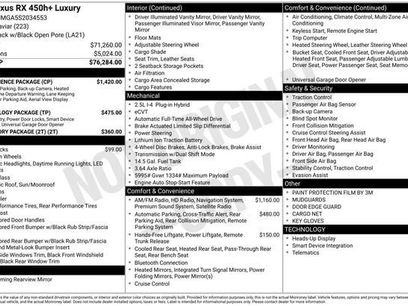 New 2025 Lexus RX 450h AWD w/ Convenience Package