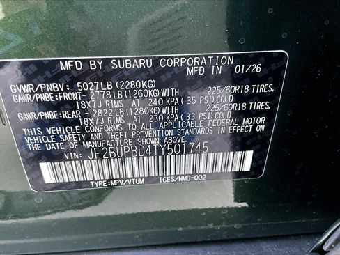 New 2026 Subaru Outback Premium image 19