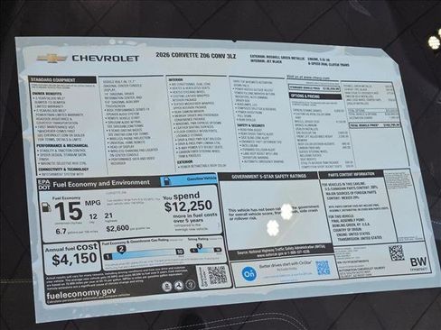 New 2026 Chevrolet Corvette Z06 w/ Stealth Interior Trim Package image 23