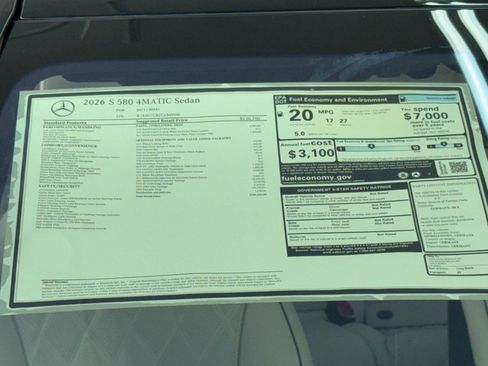New 2026 Mercedes-Benz S 580 4MATIC Sedan image 31