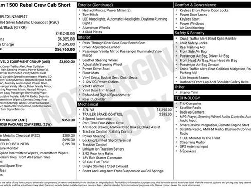 Used 2020 RAM 1500 Rebel w/ Rebel Level 2 Equipment Group AWD/4WD image 36